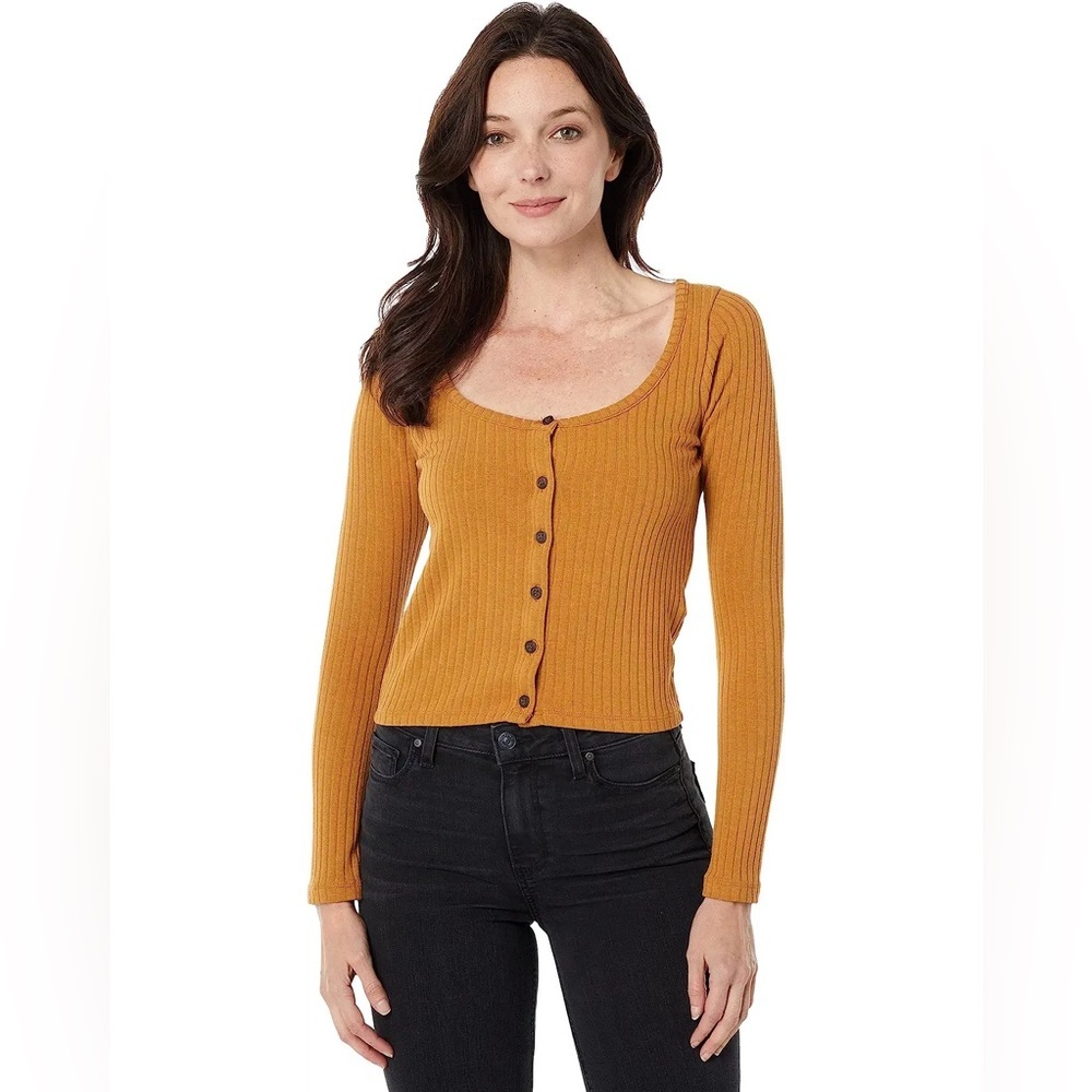 MADEWELL Ribbed Cardigan Crop Tee SIZE XS